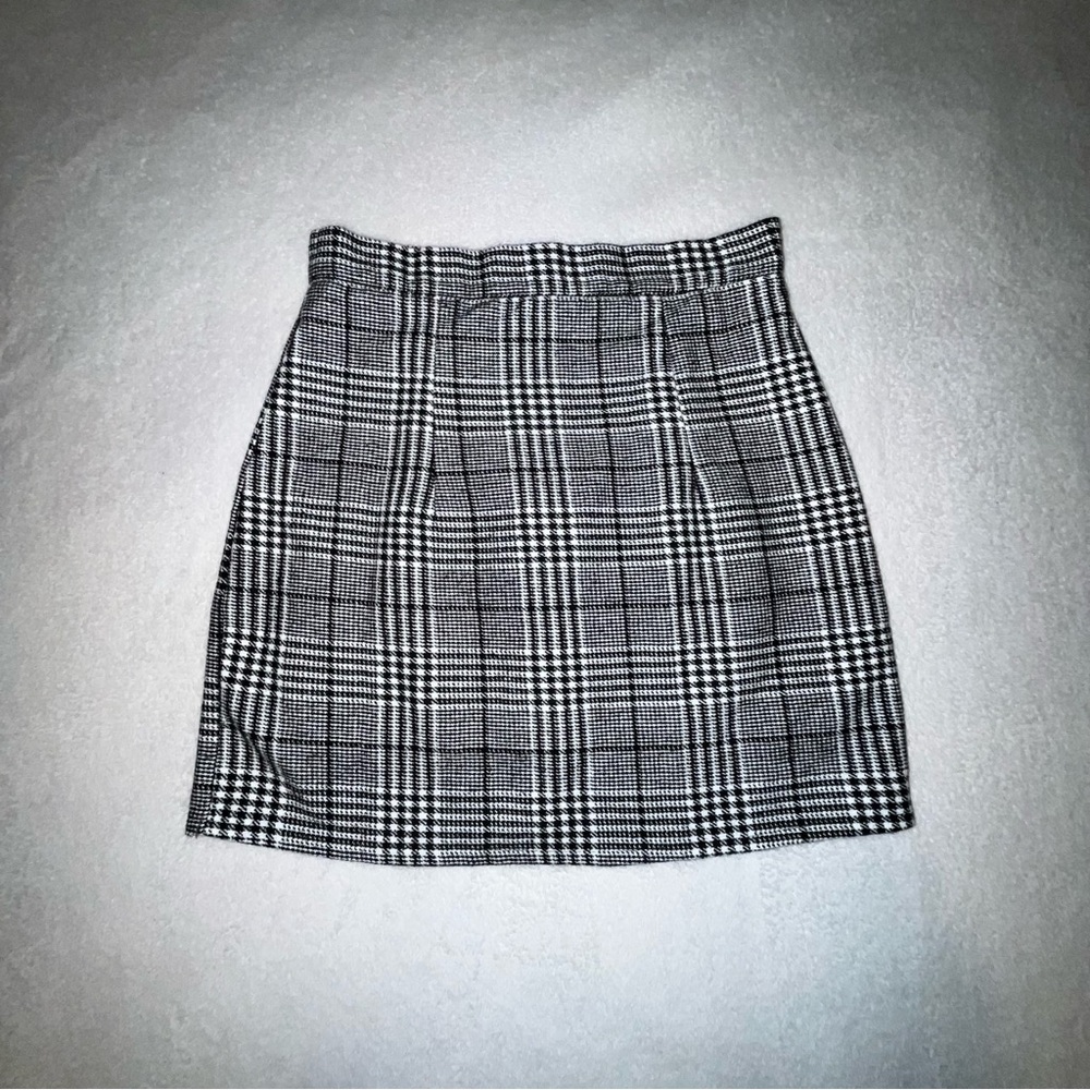 Plaid Black and White Women's Skirt